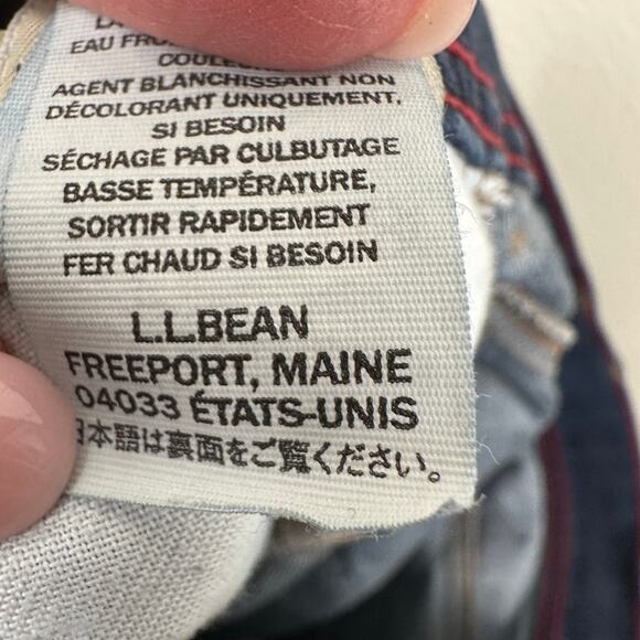 L.L. Bean Men's Selvedge Jeans Medium Wash Straight Leg Gusseted Size 33x34 - Picture 11 of 12